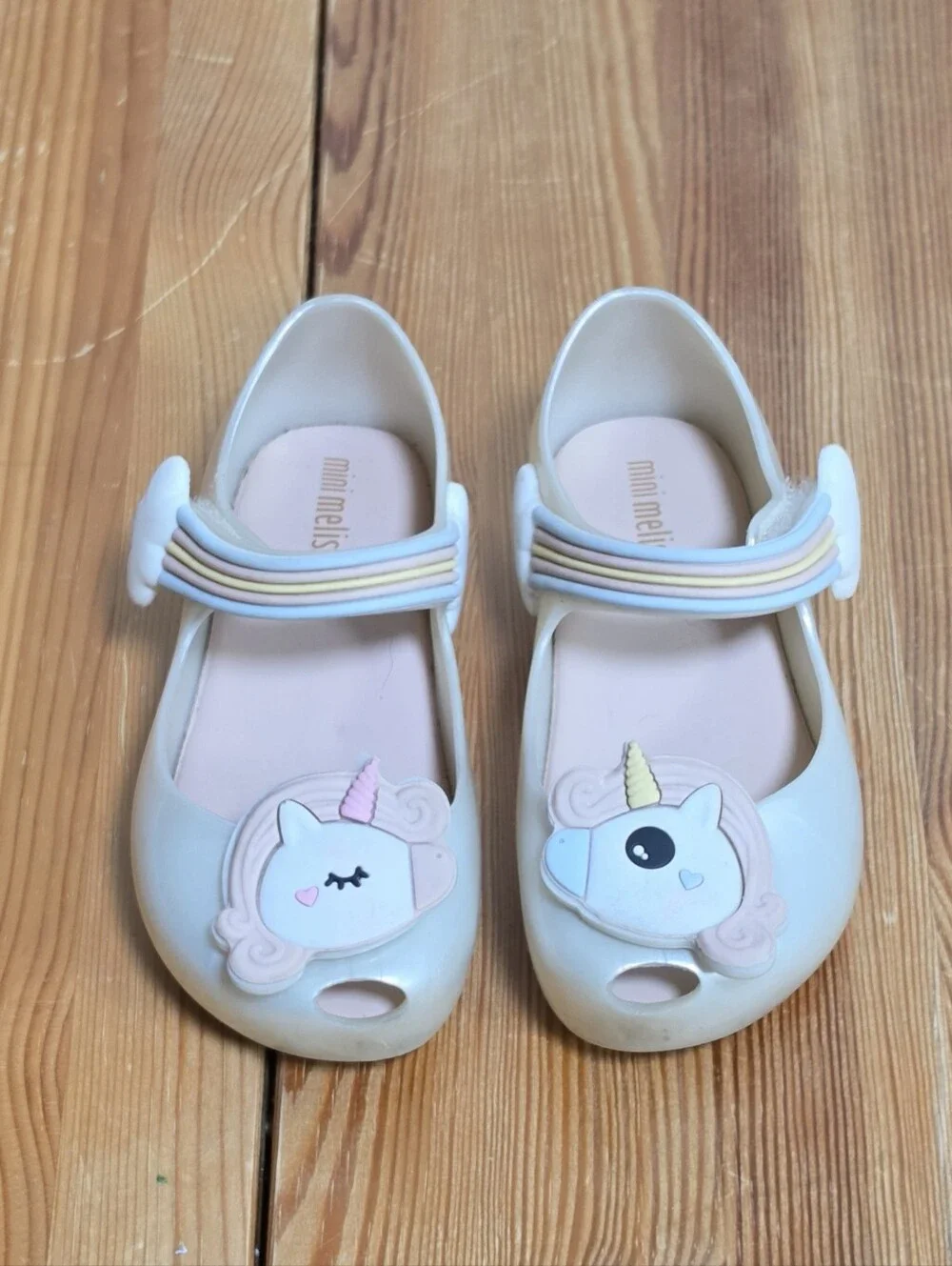 Mini Melissa Girls' Unicorn Jelly Mary Jane Shoes in Cream